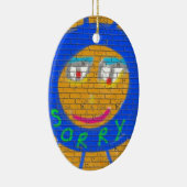 Sorry Graffiti, Art Sad Face, Sadness Regret Keramikornament (Rechts)
