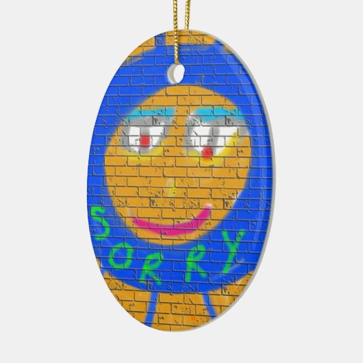 Sorry Graffiti, Art Sad Face, Sadness Regret Keramikornament (Links)