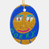 Sorry Graffiti, Art Sad Face, Sadness Regret Keramikornament (Hinten)