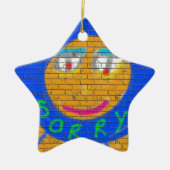 Sorry Graffiti, Art Sad Face, Sadness Regret Keramikornament (Vorne)