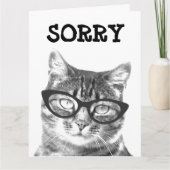 Sorry Grußkarte mit Katze in Brillenbild Karte (Vorderseite)