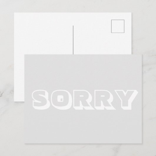 Sorry, hellgrau, modern fett postkarte (Vorne/Hinten)