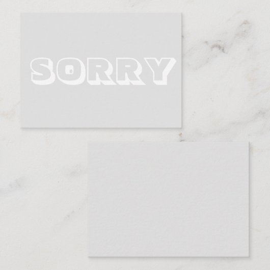 Sorry, hellgrau, moderne, fette Karte (Vorne/Hinten)