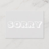 Sorry, hellgrau, moderne, fette Karte (Vorderseite)