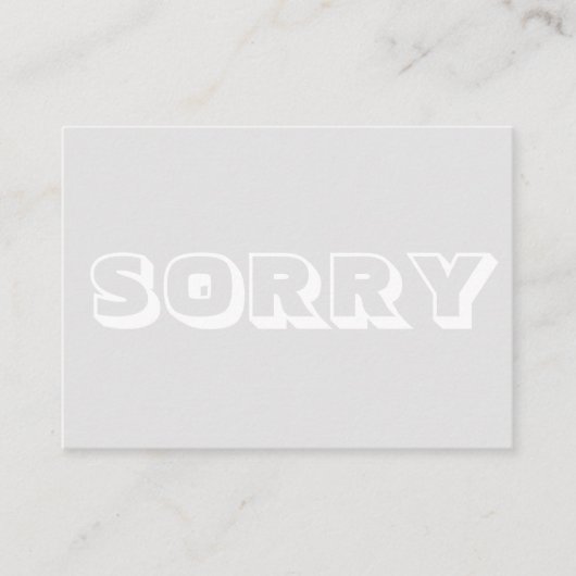 Sorry, hellgrau, moderne, fette Karte (Vorderseite)