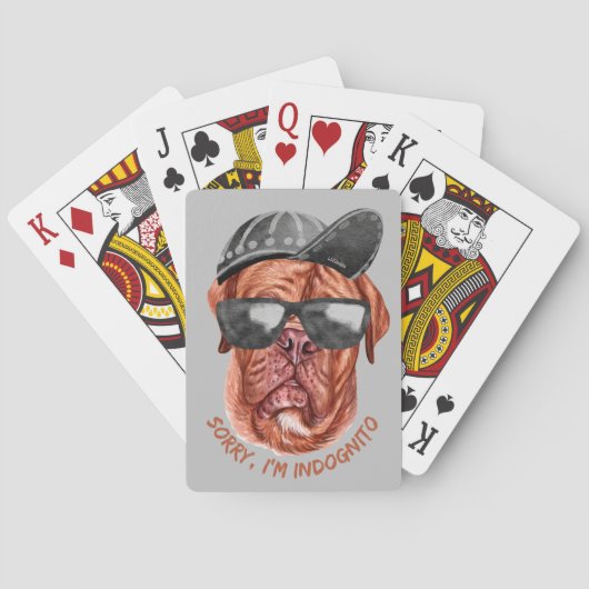 SORRY I BIN INDOGNITO (Französischer Mastiff) lust Spielkarten (Rückseite)