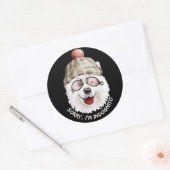 SORRY I BIN INDOGNITO (Japanischer Spitz) lustiger Runder Aufkleber (Umschlag)