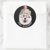 SORRY I BIN INDOGNITO (Japanischer Spitz) lustiger Runder Aufkleber (Tasche)