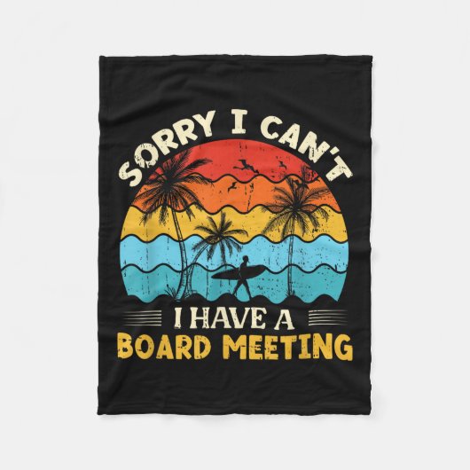 Sorry I Can't I Have A Board Meeting Surfing Graph Fleecedecke (Vorderseite)