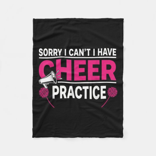 Sorry I Can't I Have Cheer Practice Cheerleader Ch Fleecedecke (Vorderseite)