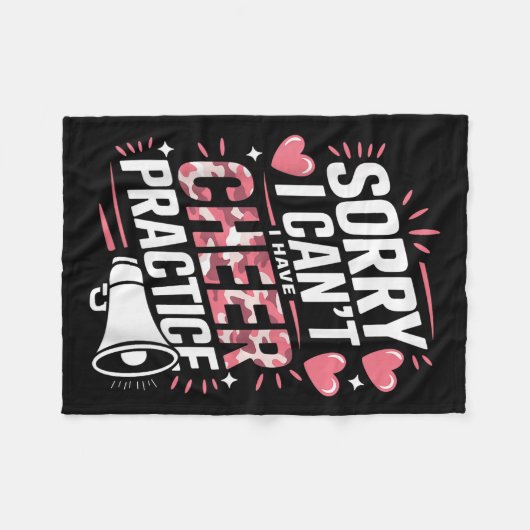 Sorry I Can't I Have Cheer Practice Cheerleader  Fleecedecke (Vorderseite (Horizontal))