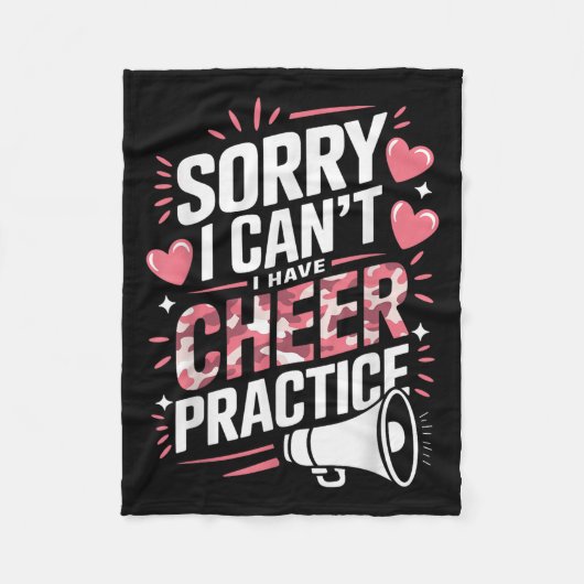 Sorry I Can't I Have Cheer Practice Cheerleader Fleecedecke (Vorderseite)