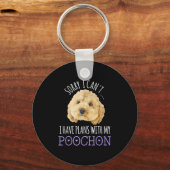 Sorry I Can't I Have Plans Bichon Odle Ochon Puppy Schlüsselanhänger (Vorderseite)