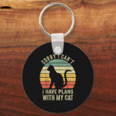 Sorry I Can't I Have Plans With My Cat Funny Cat L Schlüsselanhänger (Vorderseite)