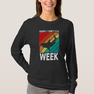 Sorry I Can't it's Week  Shark Kids Men Women Vint T-Shirt