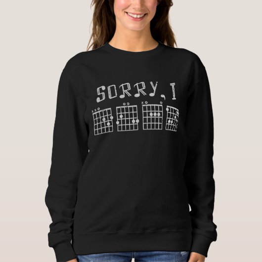 Sorry I DGAF  Hidden Message Guitar Chords For Sweatshirt (Vorderseite)