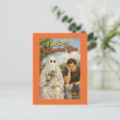 Sorry I Ghosted Apology (Woman to Man) Postkarte (Stehend Vorderseite)
