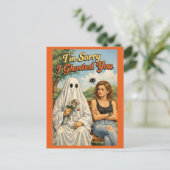Sorry I Ghosted You Funny Apology Card-Personalize Postkarte (Stehend Vorderseite)