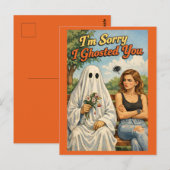 Sorry I Ghosted You Funny Apology Card-Personalize Postkarte (Vorne/Hinten)