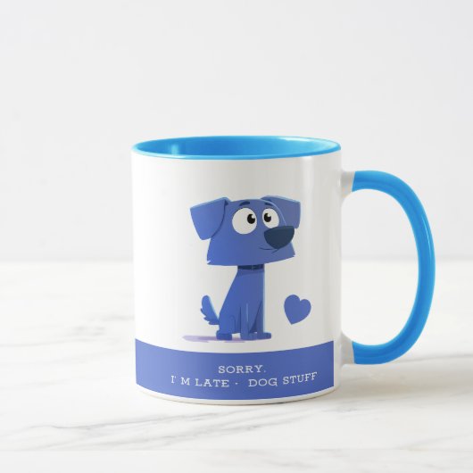 Sorry I’m Late Dog Stuff Mug – Cute Pup Illustrati Tasse (Rechts)