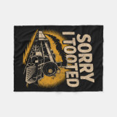 Sorry I Tooted Locomotive Train Lovers Railroad Co Fleecedecke (Vorderseite (Horizontal))