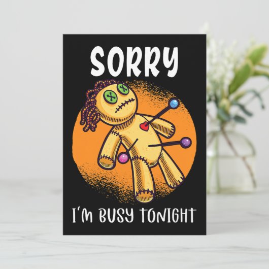 Sorry Ich beschäftige mich heute Abend Niedlich Vo Einladung (Stehend Vorderseite)