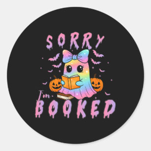 Sorry, ich bin Ghost Reading Halloween Book-Liebe  Runder Aufkleber