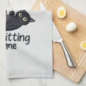 Sorry, ich bin spät - Cat Rules! Geschirrtuch (Viertel Falte)