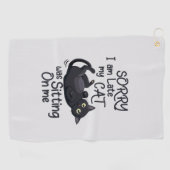 Sorry, ich bin spät - Cat Rules! Golfhandtuch (Horizontal)