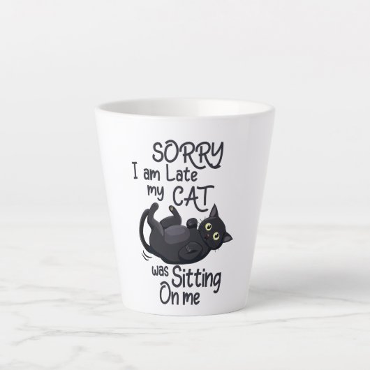 Sorry, ich bin spät - Cat Rules! Milchtasse (Vorderseite)