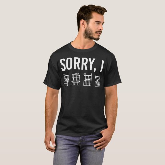 Sorry, ich Dgaf Funny Guitar Chords versteckte Nac T-Shirt (Vorne ganz)