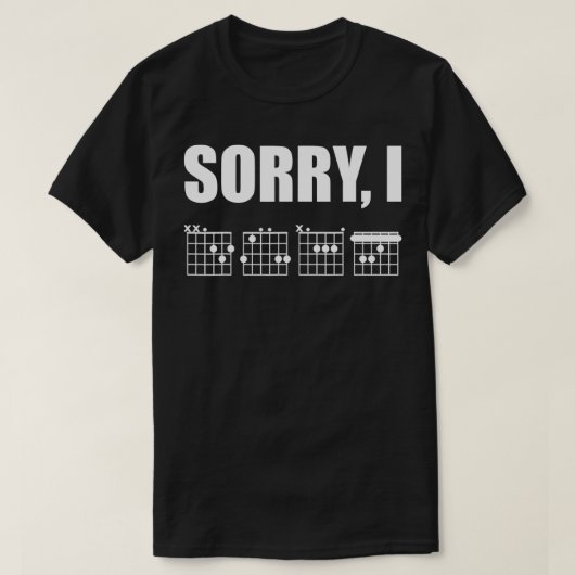 Sorry, ich DGAF Funny Hidden Message Guitar Chords T-Shirt (Design vorne)