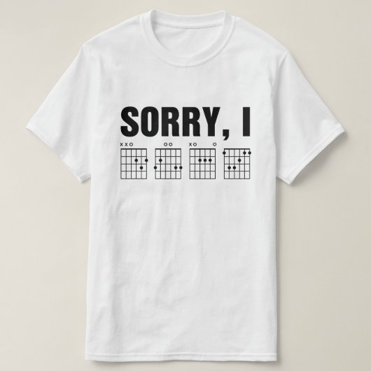 Sorry, ich DGAF Funny Hidden Message Guitar Chords T-Shirt (Design vorne)