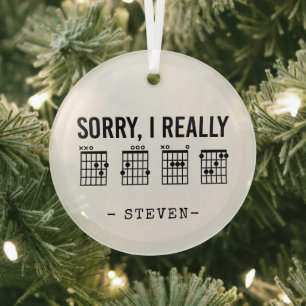 Sorry, ich wirklich DGAF Gitarren Akkorde Funny Cu Ornament Aus Glas