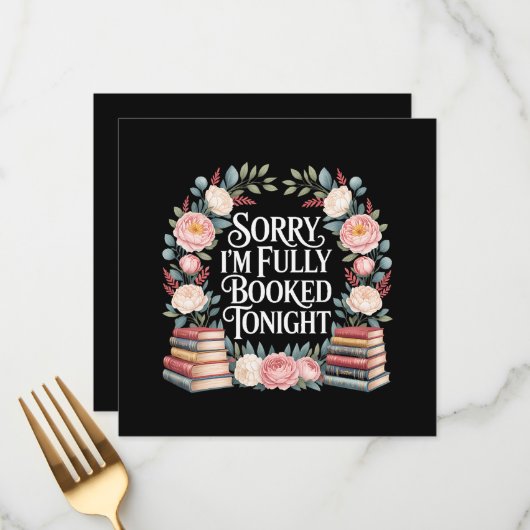 Sorry I'M Fully Booked Tonight Menükarte (Vorderseite/Rückseite Beispiel)