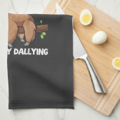 Sorry I'm Late I Was Dilly Dallying Sloth T-Shirt Geschirrtuch (Viertel Falte)