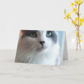 Sorry Kitty mit traurigen Augen Karte (Gelbe Blume)