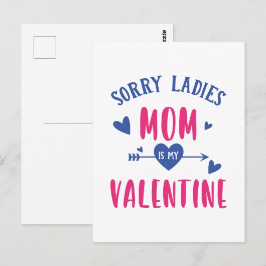 SORRY LADIES MAMA IST MEIN VALENTINE POSTKARTE (Vorne/Hinten)