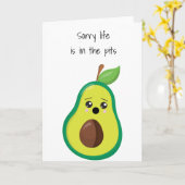 Sorry Life ist in Pits Beileid Avocado Karte (Gelbe Blume)