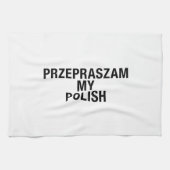 Sorry Meine Polnisch-Sprache Geschirrtuch (Horizontal)