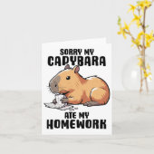 Sorry My Capybara Ate Meine Hausaufgaben Funny Cap Karte (Gelbe Blume)