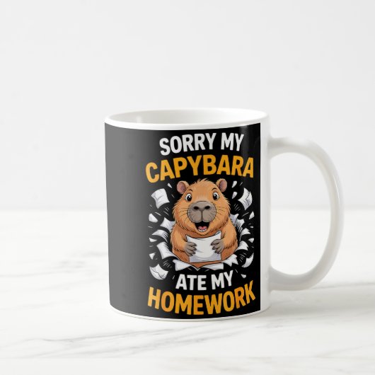 Sorry My Capybara Ate My Homework Funny Rodent Kaffeetasse (Rechts)