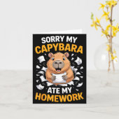 Sorry My Capybara Ate My Homework Funny Rodent  Karte (Gelbe Blume)