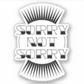 Sorry Not Retro Typografie Aufkleber (Vorderseite)