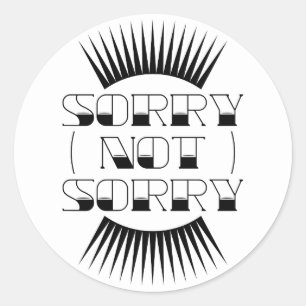 Sorry Not Retro Typografie Runder Aufkleber