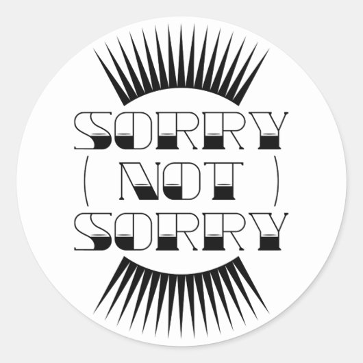 Sorry Not Retro Typografie Runder Aufkleber (Vorderseite)