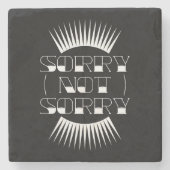 Sorry Not Retro Typografie Steinuntersetzer (Vorderseite)