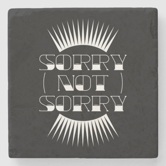 Sorry Not Retro Typografie Steinuntersetzer (Vorderseite)