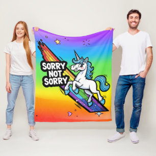 Sorry Not Sorry Einhorn Fleece Decke