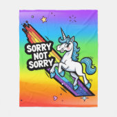 Sorry Not Sorry Einhorn Fleece Decke (Vorderseite)